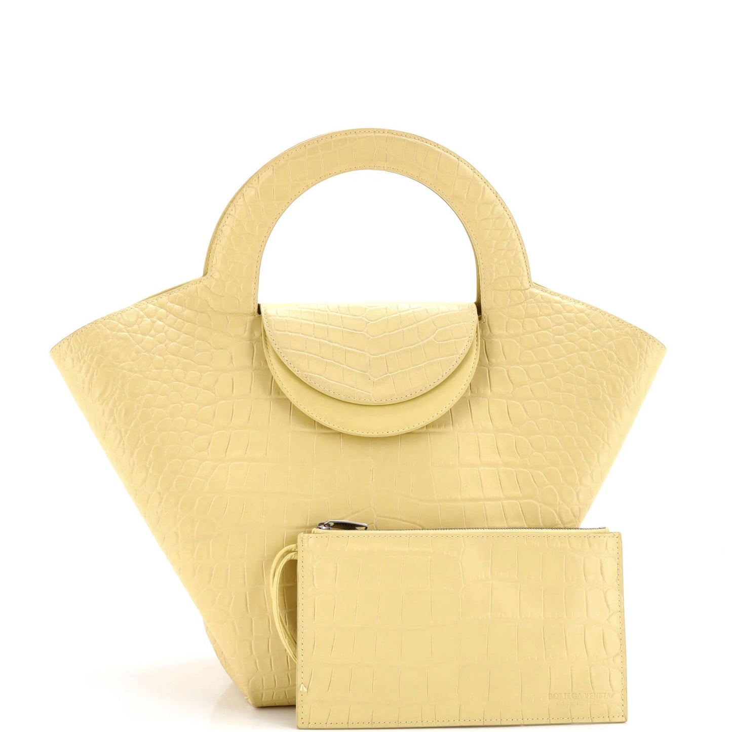 Medium Bottega Veneta Doll Tote Crocodile Embossed Leather