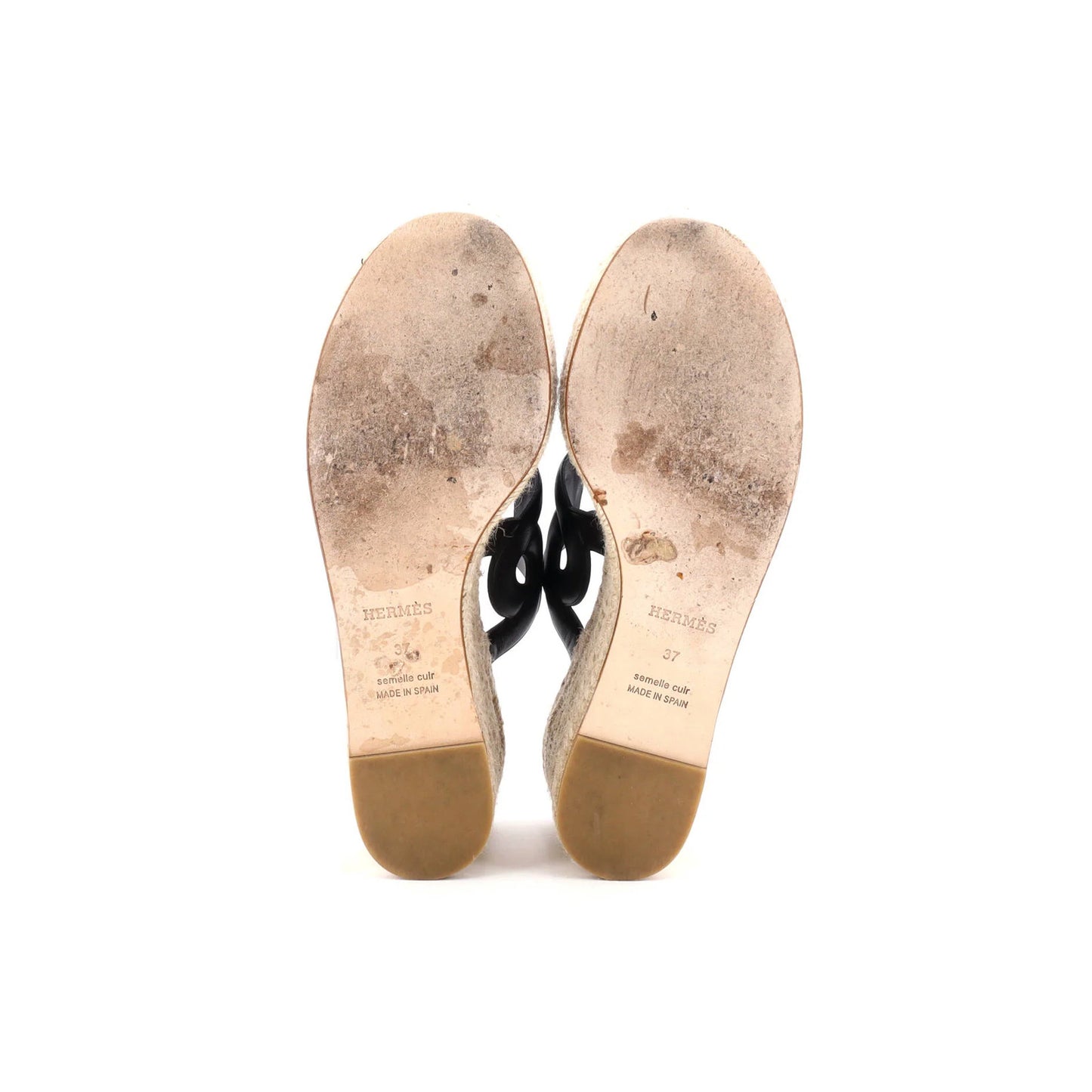 Hermes Women'S Epopee Espadrille Wedge Sandals Leather