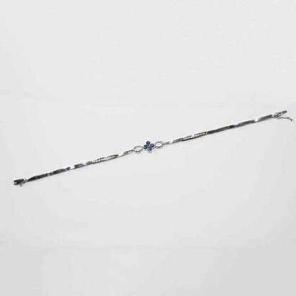 14K White Gold Sapphire And Diamond Bracelet