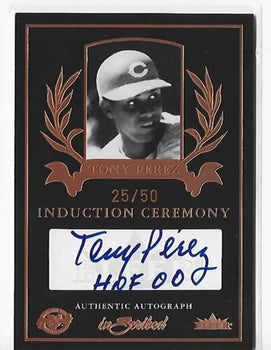 Tony Perez 2004 Fleer Induction Ceremony #25/50 Autograph Card
