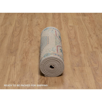 2'8"X19'10" Brown Rug Mamluk Design Hand Knotted Wool And Silk Xl Runner