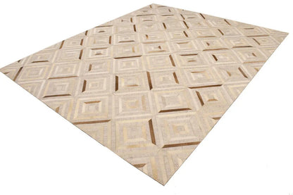 Patchwork Modern Cowhide Leather Rug Contemporary