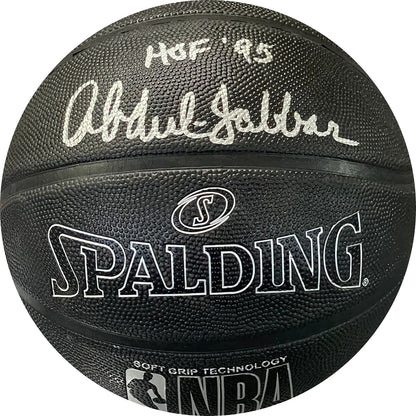 Karrem Abdul-Jabbar "Hof 95" Autographed Spalding Black Basketball