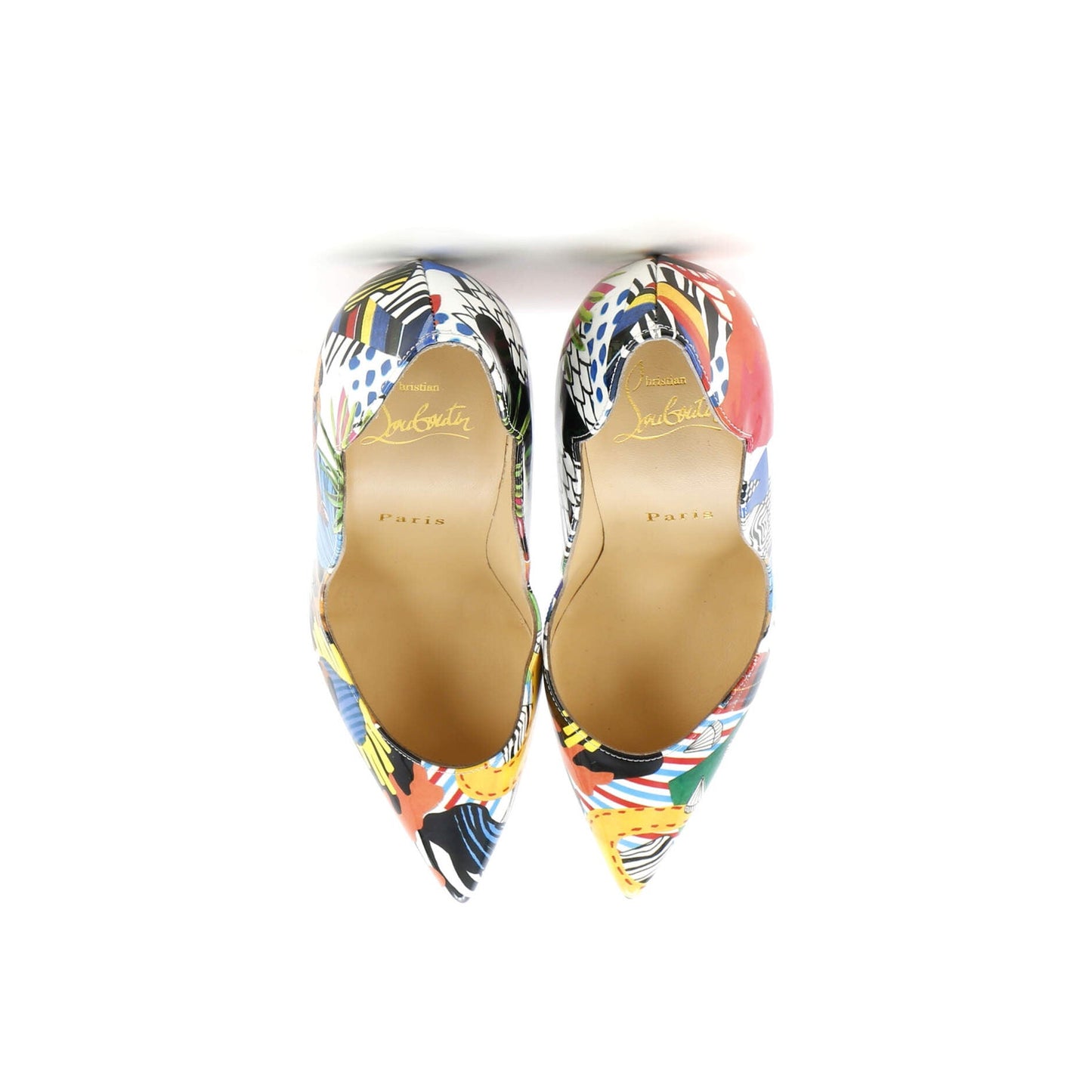 Christian Louboutin Women'S Hot Chick Pumps Printed Patent 100