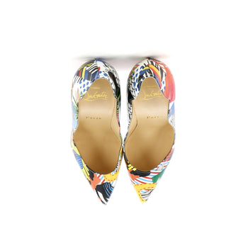Christian Louboutin Women'S Hot Chick Pumps Printed Patent 100