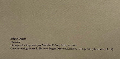 Edgar Degas Lithograph 1945 Mourlot Published Catalog