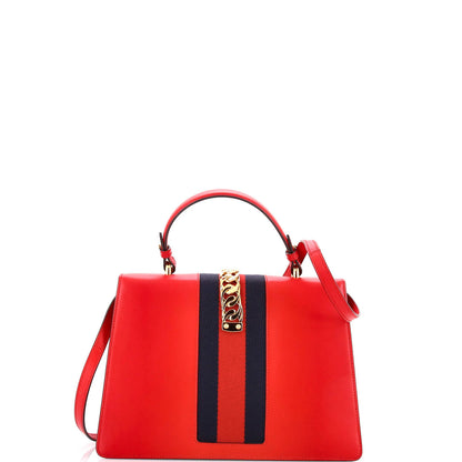 Gucci Sylvie Top Handle Bag Leather Medium