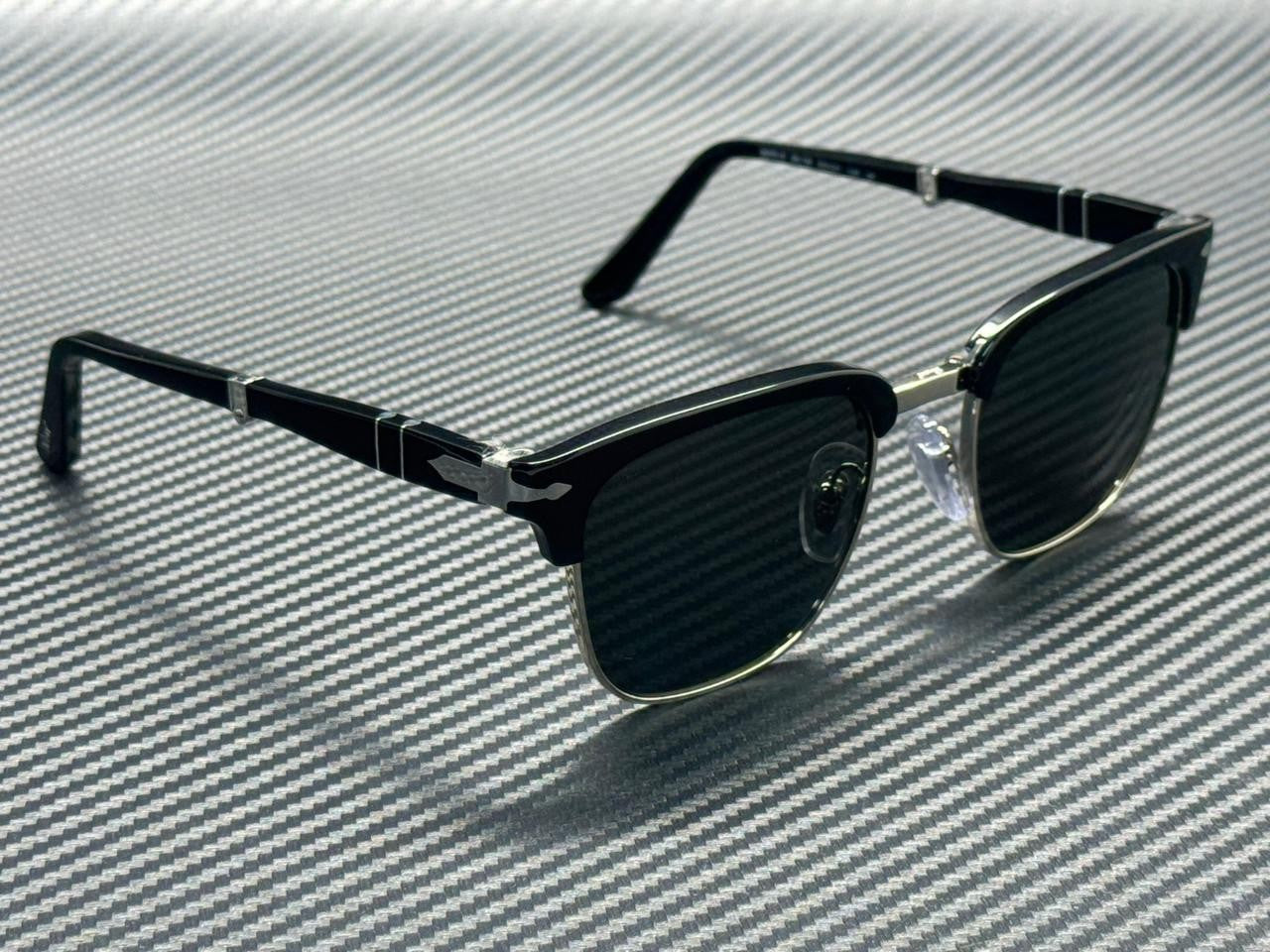 PERSOL PO3375S 95 58 Black Green Polarized Unisex 50 mm Folding Sunglasses