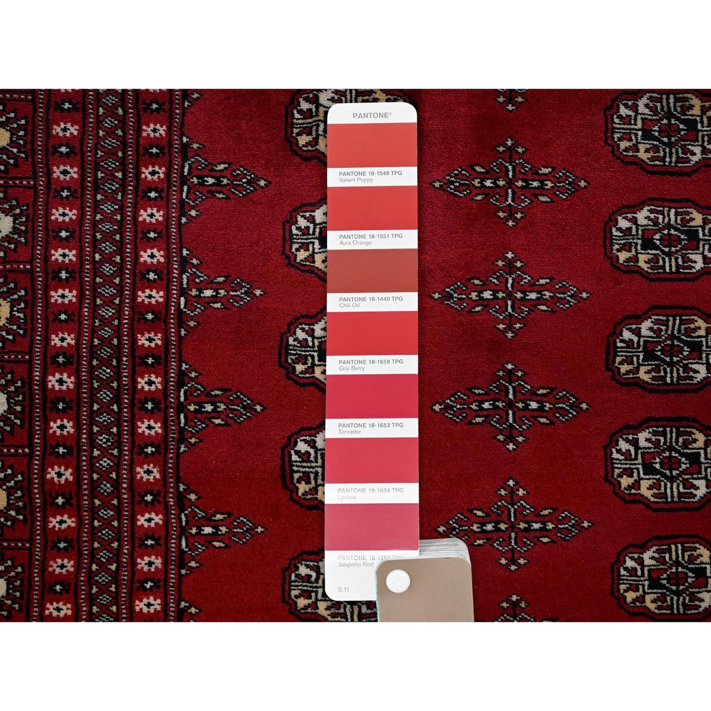 8'2"X10'1" Red Princess Bokara Tribal Medallions Rug Pure Wool Hand Knotted