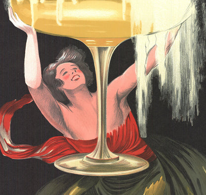 Leonetto Cappiello Contratto " Lithograph Vintage Green, Red, Yello
