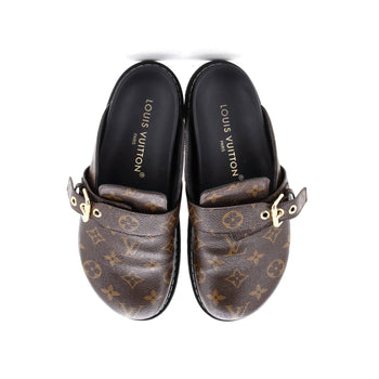 Louis Vuitton Cosy Flat Clog Mules Monogram Canvas And Leather