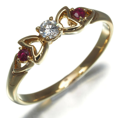 Christian Dior Ring Diamond Ruby Ribbon Us6.5 18K