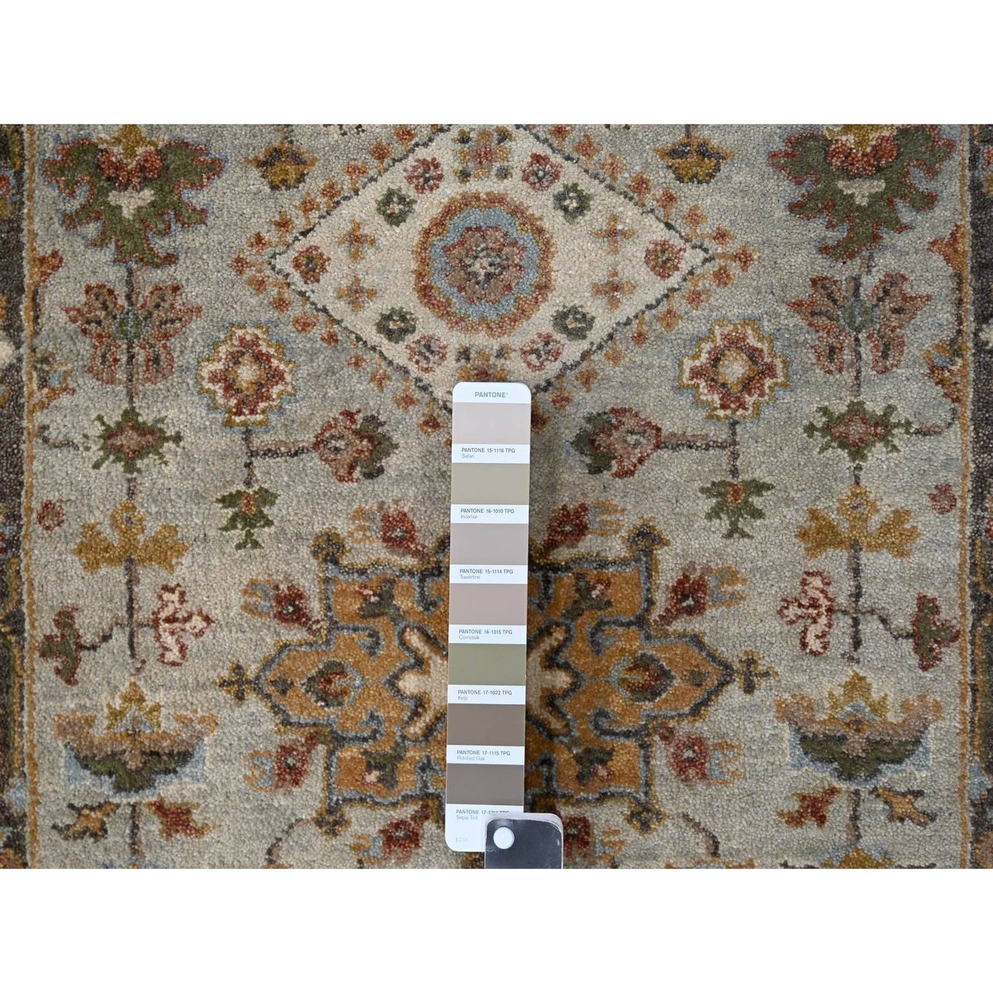 2'7"X10' Goose Gray Karjihooz Design Pure Wool Hand Knotted Runner Rug