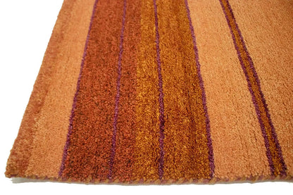 Handmade Indo-Gabbeh Oriental Rug Striped Tribal
