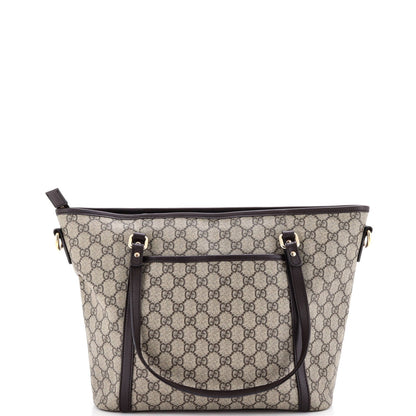 Gucci Front Pocket Convertible Tote Gg Coated Canvas Medium