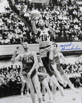 Wilt Chamberlain Signed/Autographed 16x20 Photo Sixers PSA/DNA 