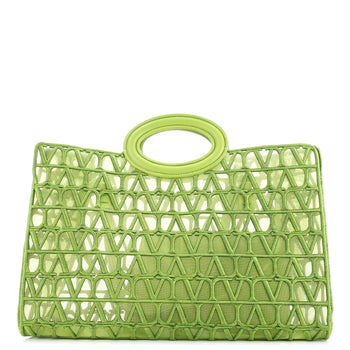Valentino Garavani Le Troisieme Tote Toile Mesh Iconographe And Goatskin Medium