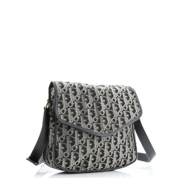 Christian Dior Vintage Trotter Flap Shoulder Bag Diorissimo Canvas Medium