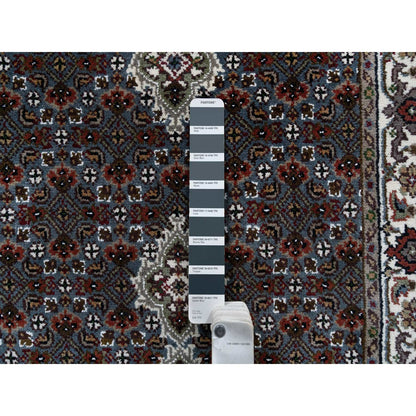 2'6"X26' Gray Tebraz Mahi 175 Kpsi Wool/Silk Hand Knotted Xl Runner Rug