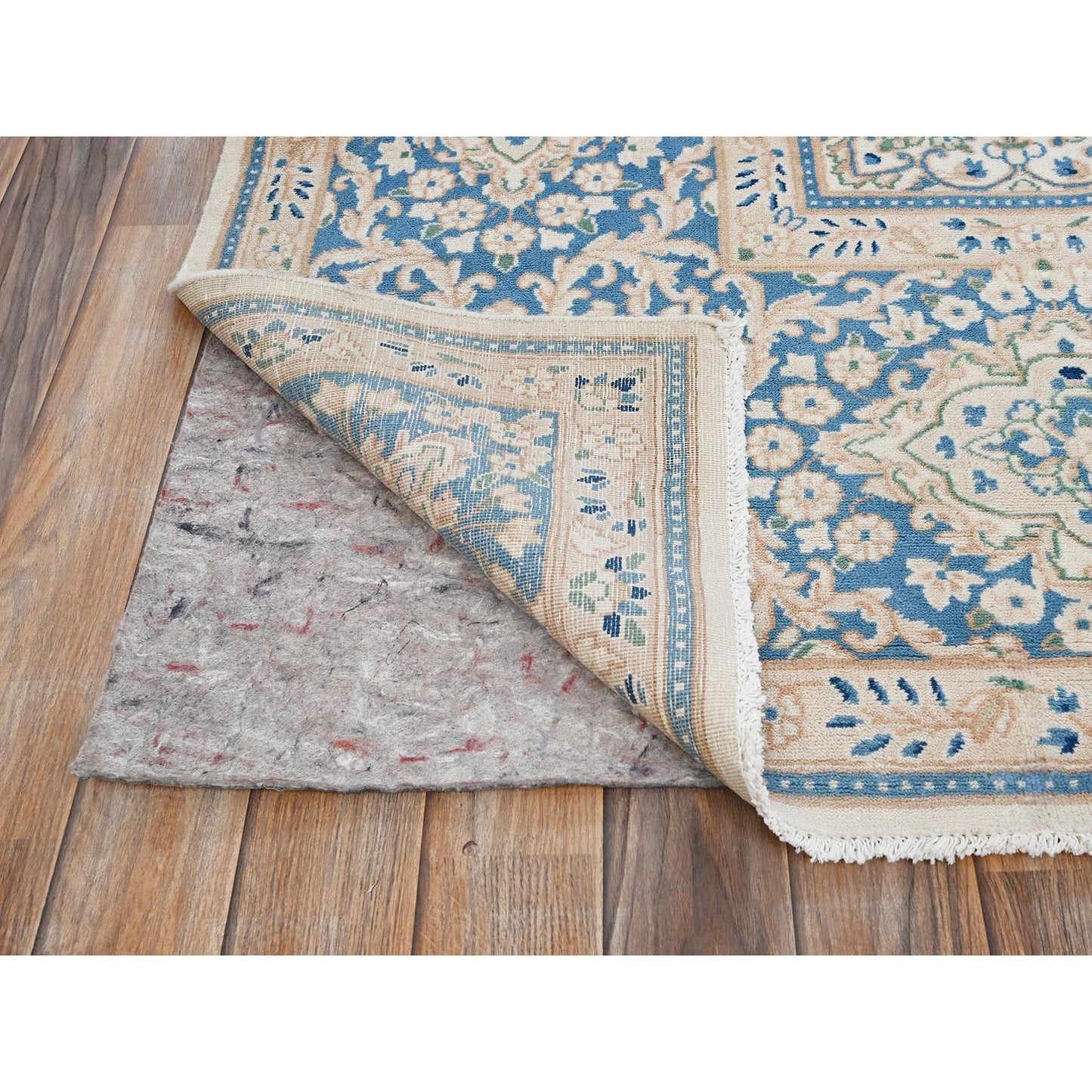 10'X10' Ivory Vintage Zoroastrian Karman Square Soft Wool Hand Knotted Rug