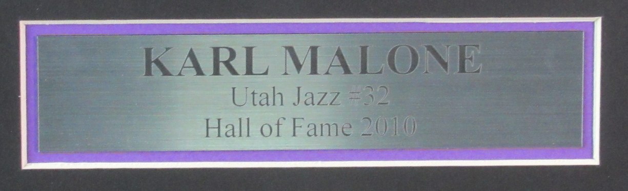 Karl Malone Autographed Jersey Utah Jazz Framed