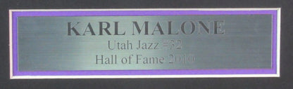 Karl Malone Autographed Jersey Utah Jazz Framed