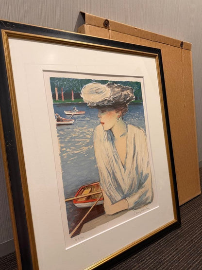 Jean Pierre Cassigneul Boat Lithograph Signed ED 143/ 200 Framed Collectible Art