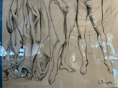 Lonard Foujita -1960 Lithograph Poster "Les Trois Grces" Muse Galliera Paris