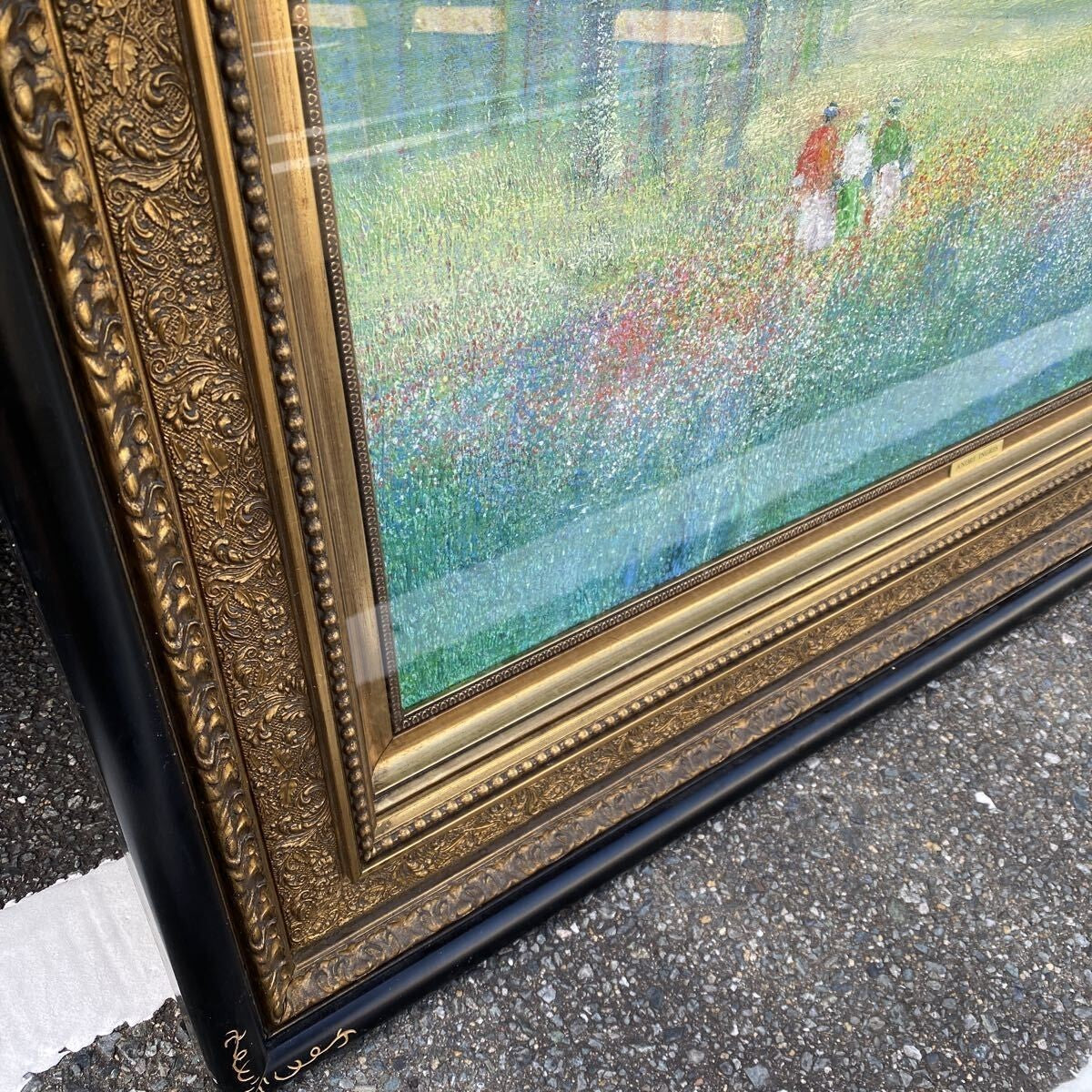 Andr Ingres "Spring Walk In Flower Field" 1996 Oil Painting Large 40F Signed