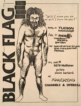 Black Flag Vintage Poster Will I Turn You On Or Will I Turn On You? Punk Rock