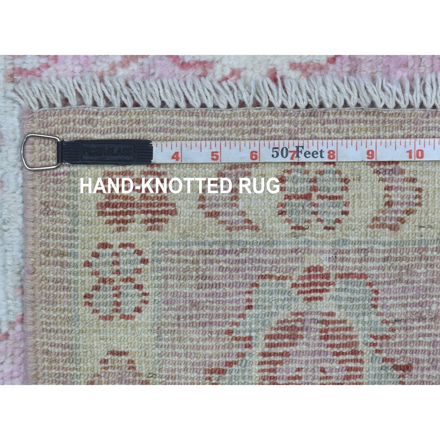 6'1"X8'10" Coral Pink Angora Oushak Pure Wool Hand Knotted Rug