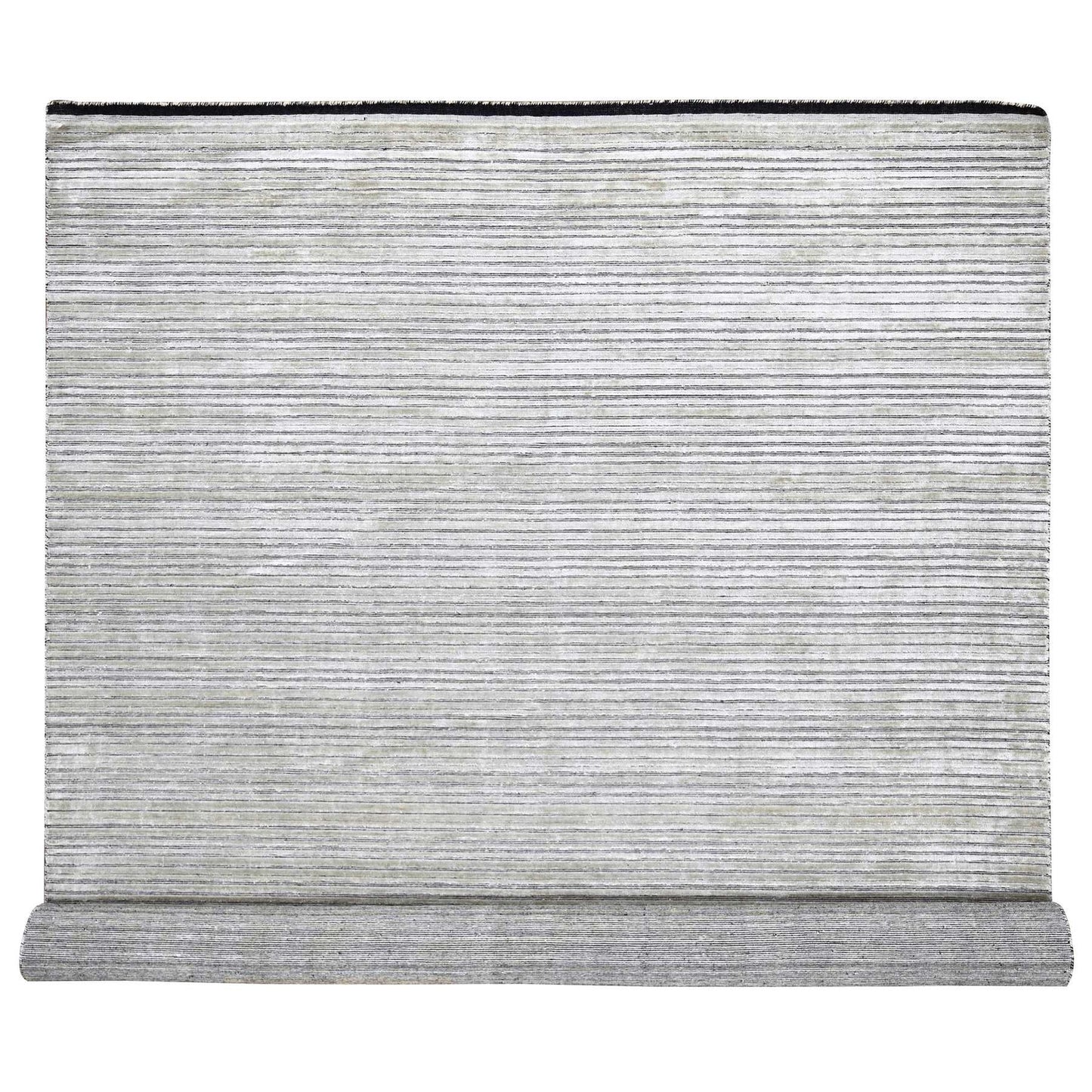 10'X14' Taupe Modern Textured Design Wool & Silk Hand Loomed Oriental Rug