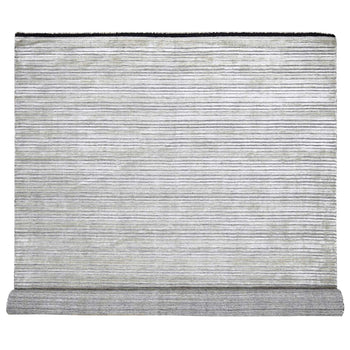 10'X14' Taupe Modern Textured Design Wool & Silk Hand Loomed Oriental Rug