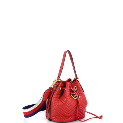 Gucci Gg Marmont Bucket Bag Matelasse Leather Small