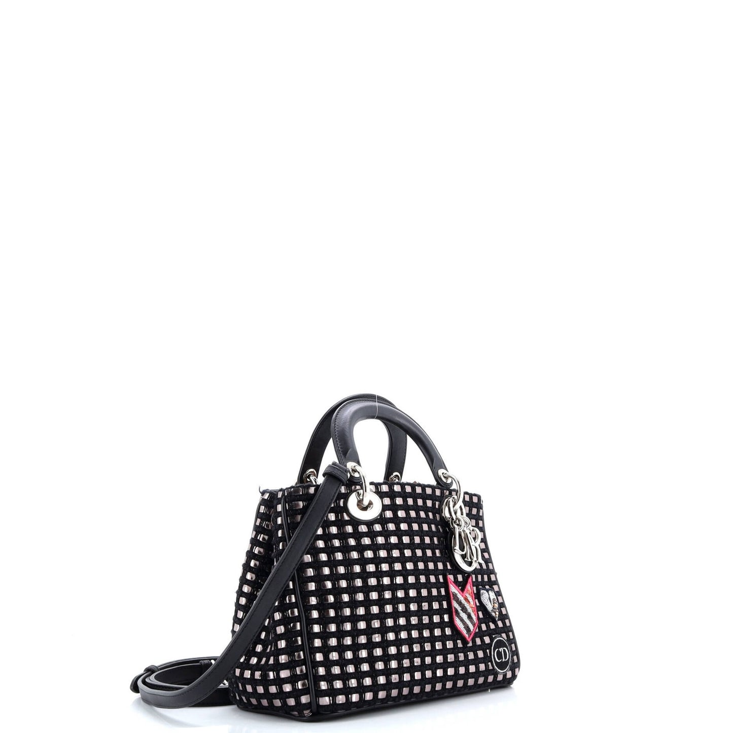 Christian Dior Diorissimo Tote Patch Embellished Metallic Tweed Mini