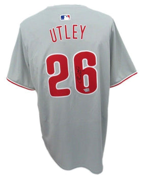 Chase Utley Signed Graynike Baseball Jersey