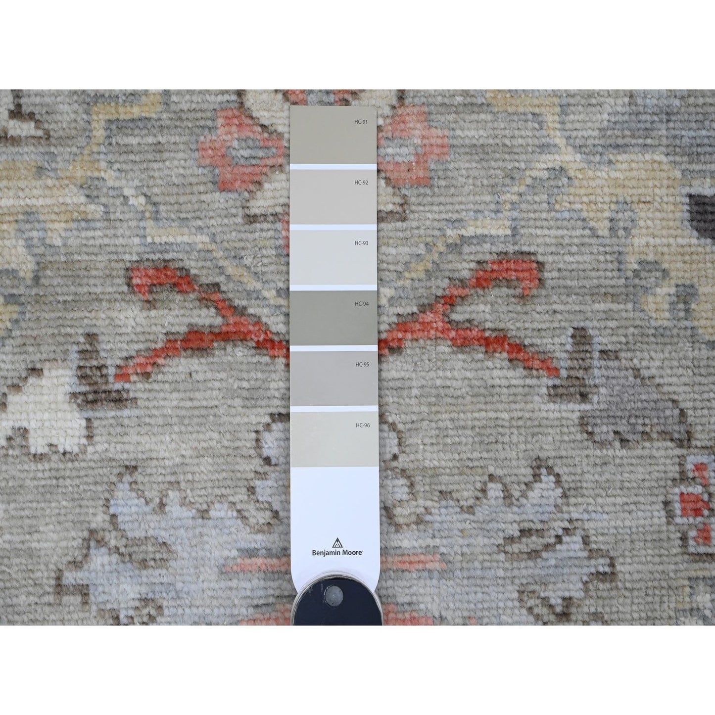 3'X4'9" Gray Hand Knotted Afghan Angora Oushak Floral Pattern Wool Rug