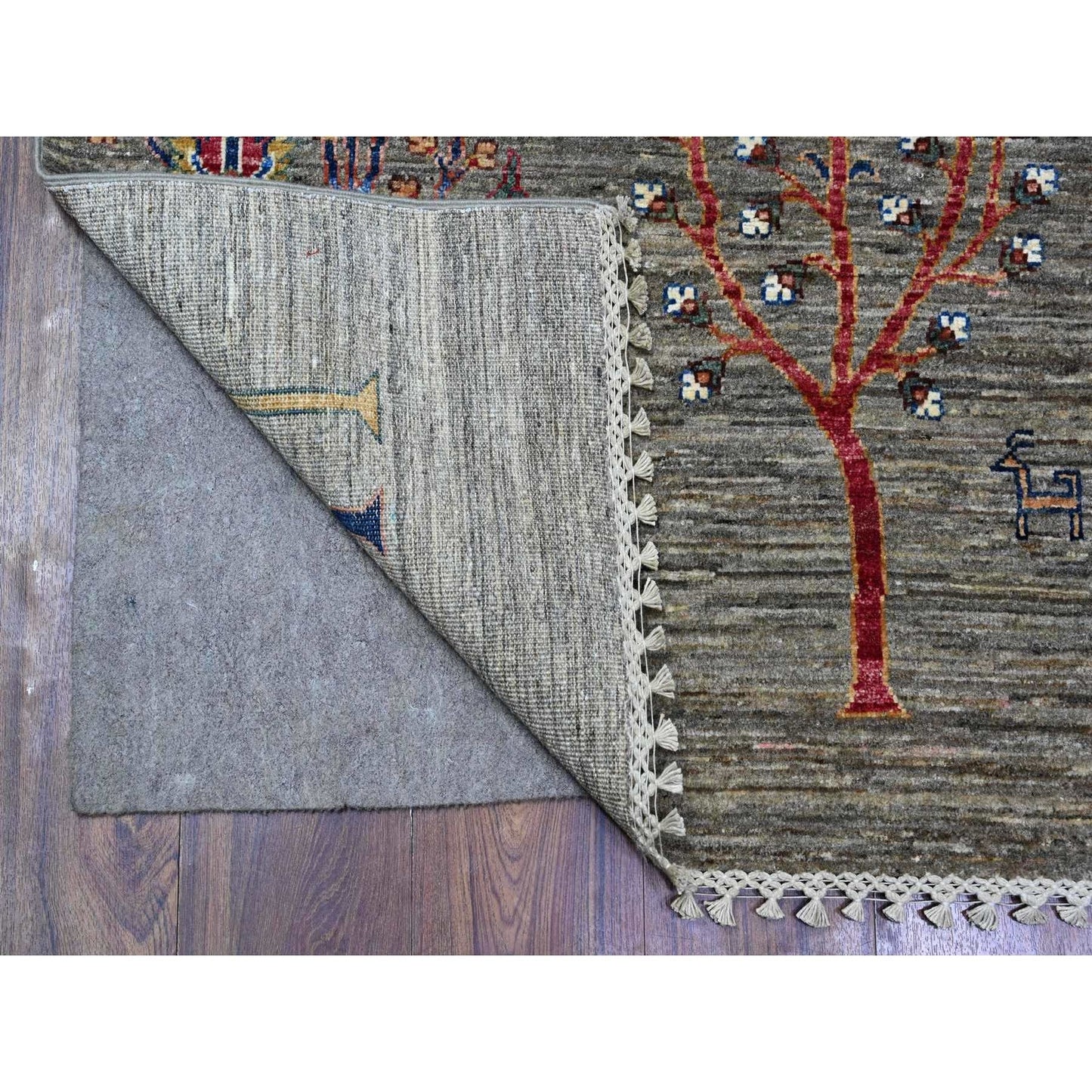 5'7"X8'3" Nevada Gray Wool Hand Knotted Vegetable Dyes Oriental Rug