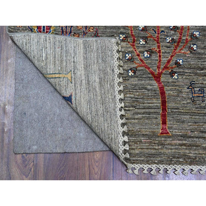 5'7"X8'3" Nevada Gray Wool Hand Knotted Vegetable Dyes Oriental Rug