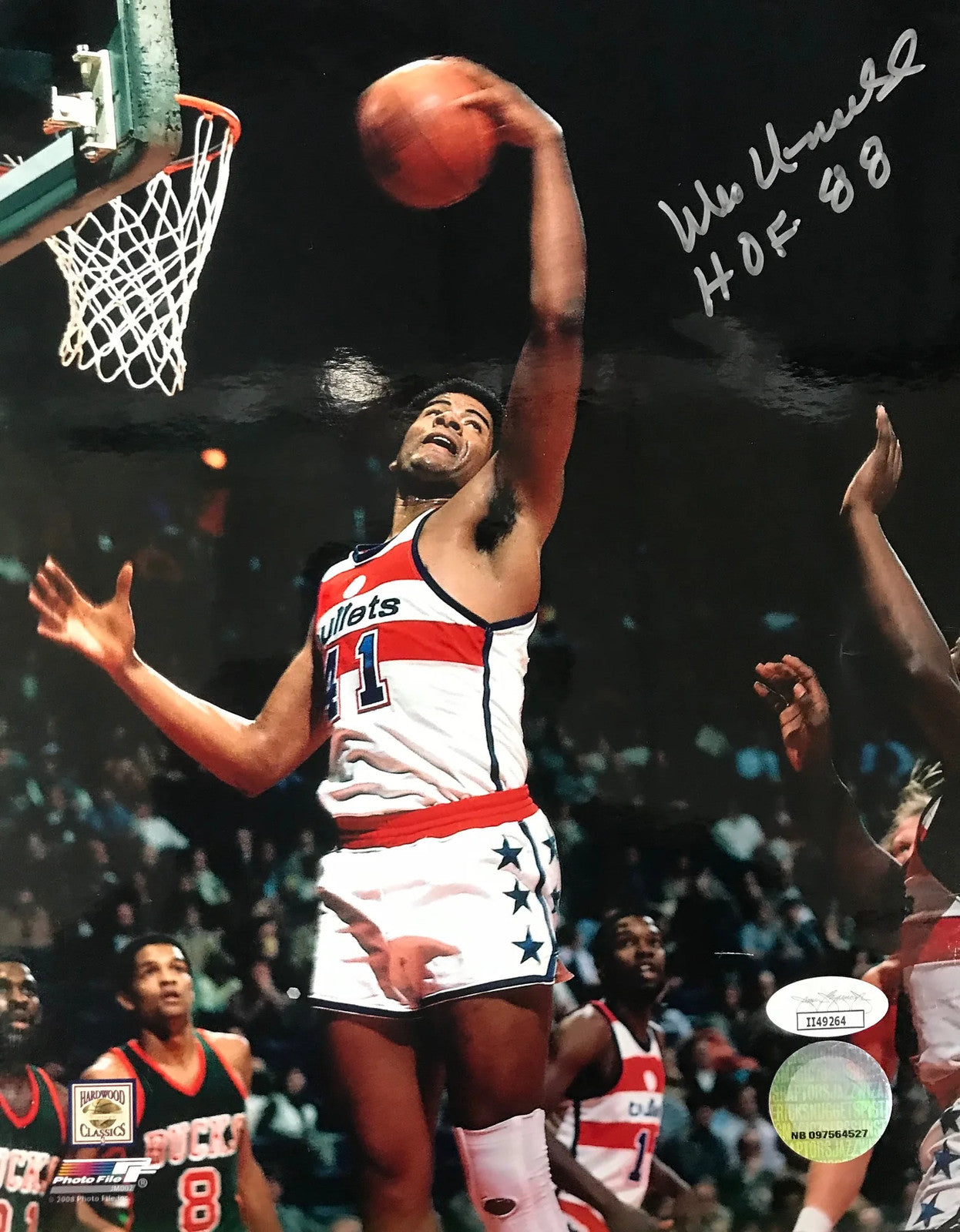 Wes Unseld Autographed Washington Bullets 8X10 Photo (Jsa)