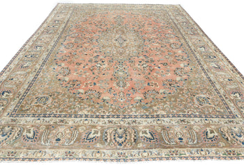 Antique Handmade Oriental Rug Muted Floral