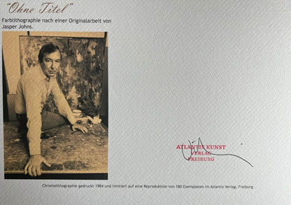 Jasper Johns Lithograph Coa Signed Op Numbered By Hand -180 Ex