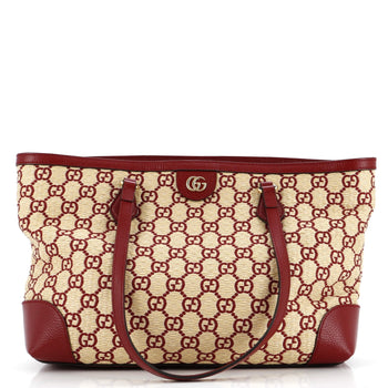Gucci Ophidia Shopping Tote Gg Raffia Medium