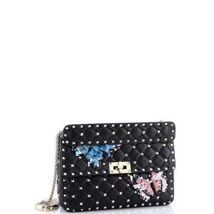 Valentino Garavani Rockstud Spike Flap Bag Embellished Quilted Leather Medium