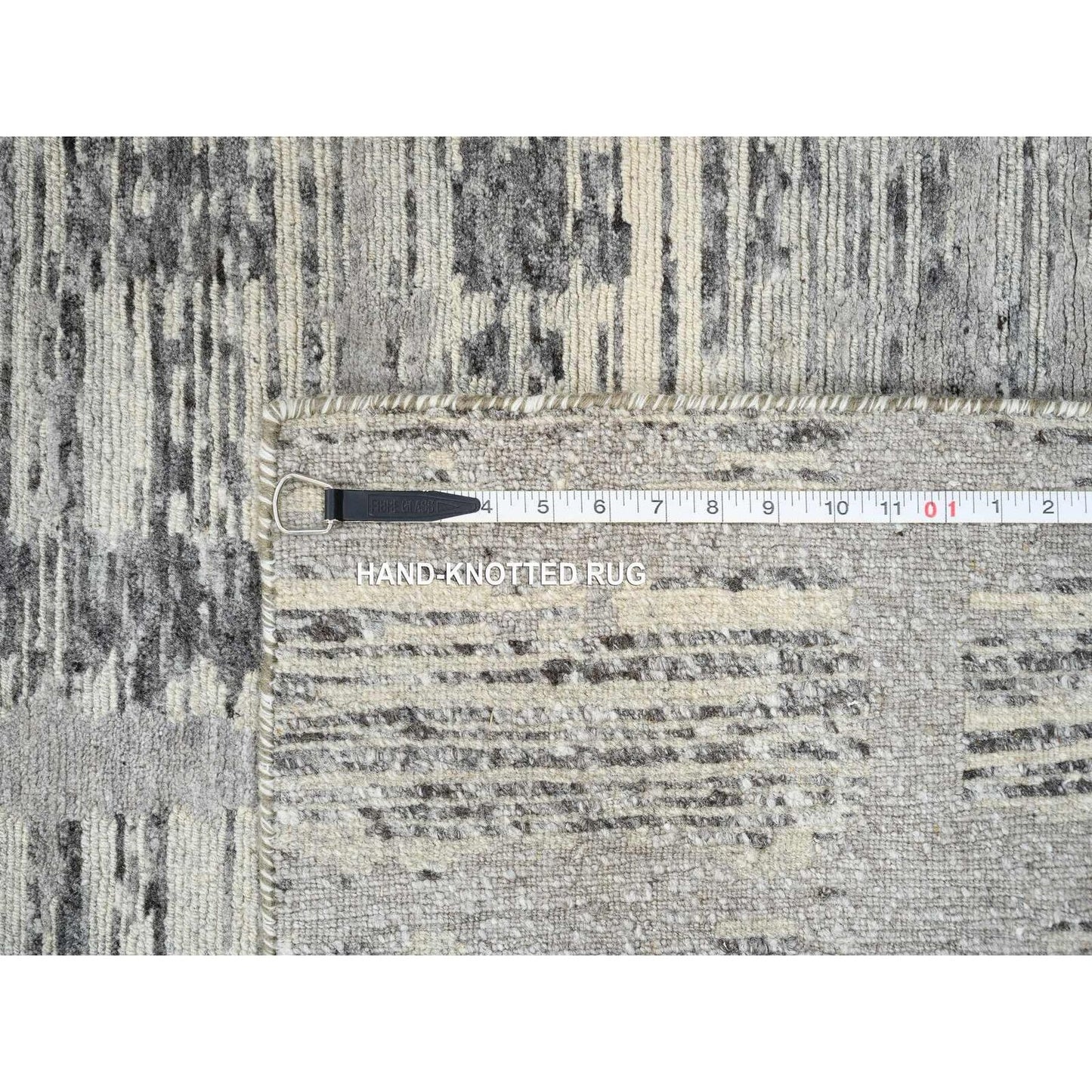 2'6"X22' Gray Hand Knotted Modern Design Wool Xl Runner Rug