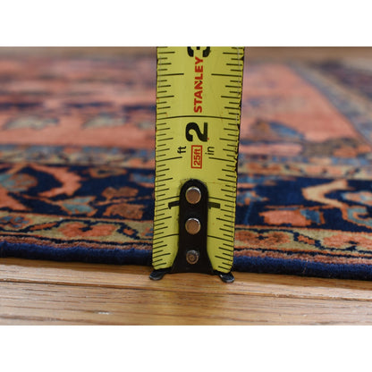 4'2"X6'4" Orange Rust Antique Zoroastrian Sarouk Mohajoren Oriental Rug