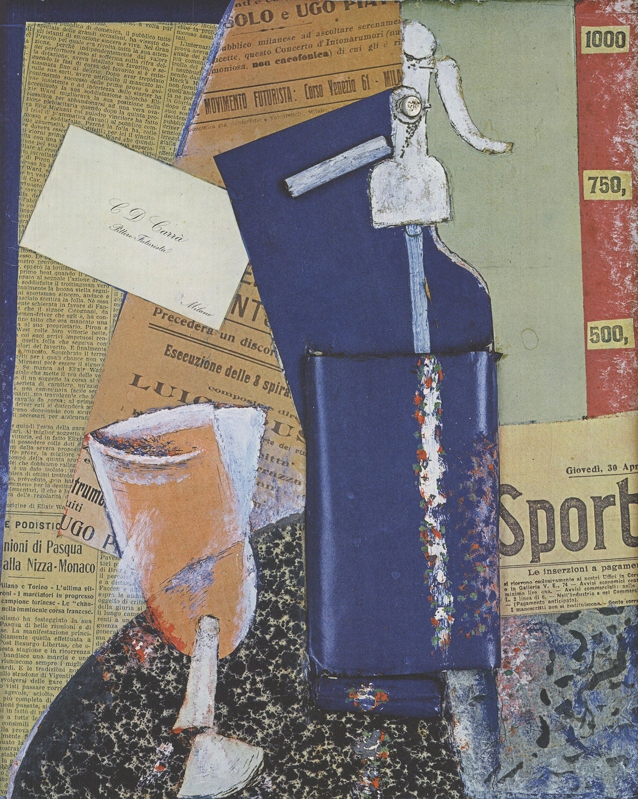 Cubism CARLO CARRA Sifone di Seltz 19.75" x 15.75" Offset Lithograph 1990