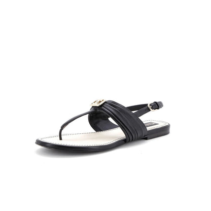 Chanel Women'S Cc Slingback Thong Sandals Leather