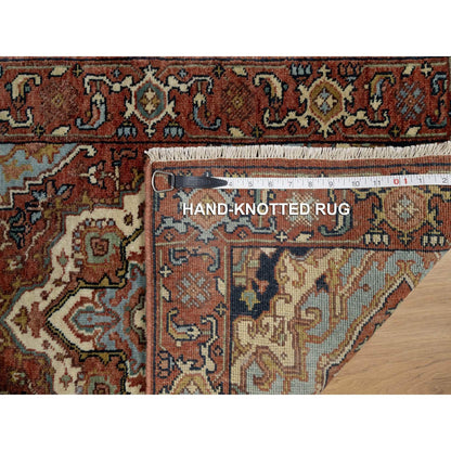 2'X3'2" Red Antiqued Fine Heris Re-Creation Wool Hand Knotted Mat Rug