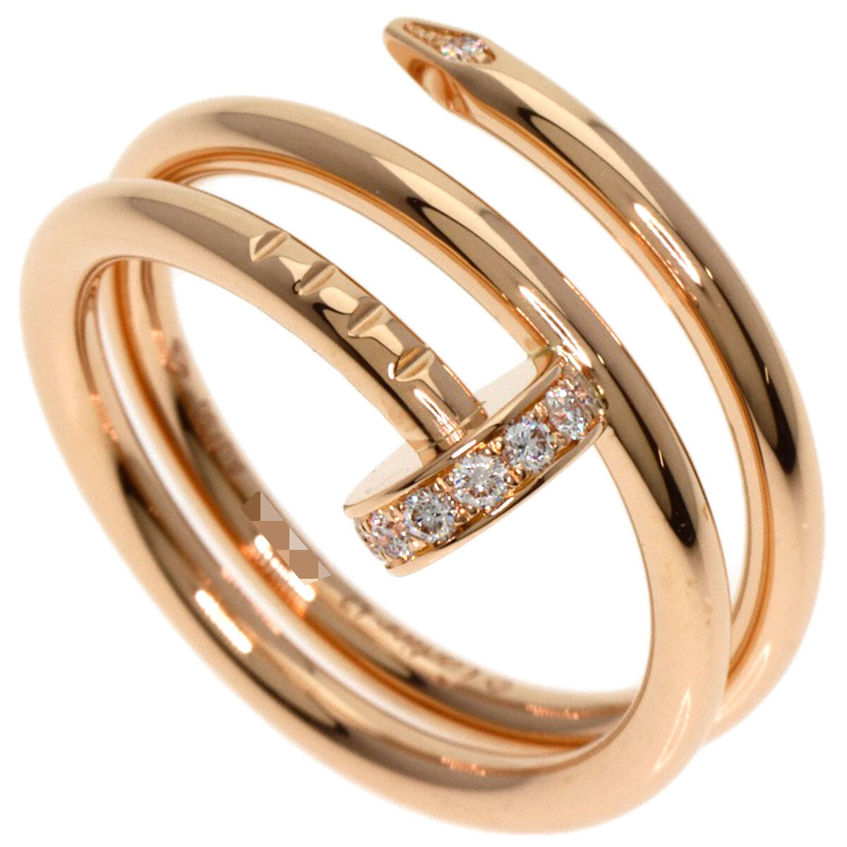 Cartier Ring Juste Un Clou Double Diamond #47 K18